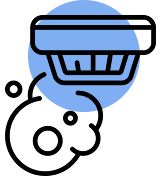 A blue circular icon featuring a hand holding a shopping basket, symbolizing e-commerce or digital marketplace services.